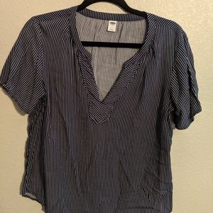 Relaxed Split-Neck Georgette Blouse